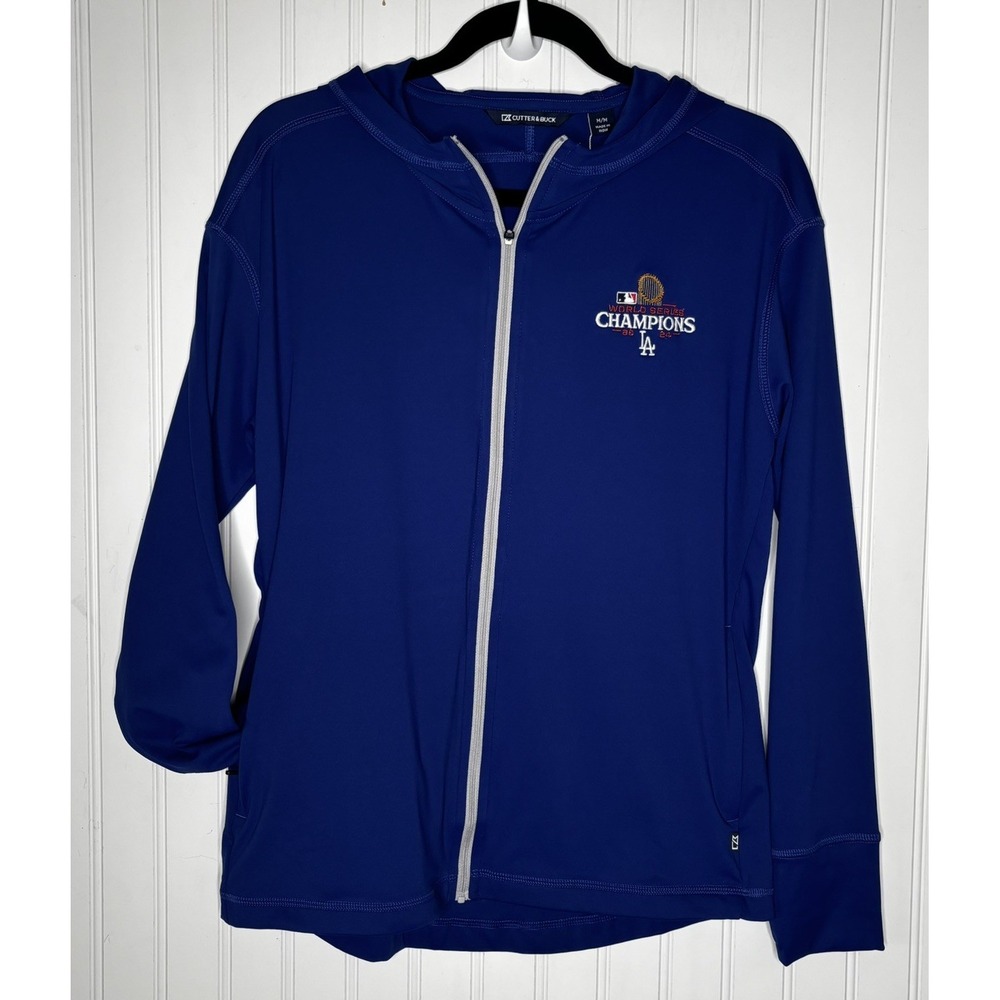 Cutter & Buck Los Angeles Dodgers NWT Jacket Hooded Med Blue MLB WS Champion '24